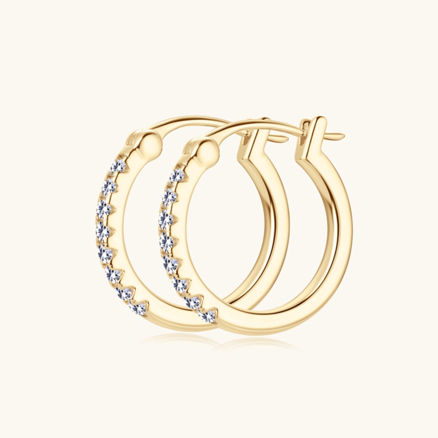 Moissanite Huggie Hoop Earrings - - Claude Jewelry Moissanite - Shop claudejewelry.com