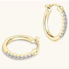 Moissanite Huggie Hoop Earrings - - Claude Jewelry Moissanite - Shop claudejewelry.com