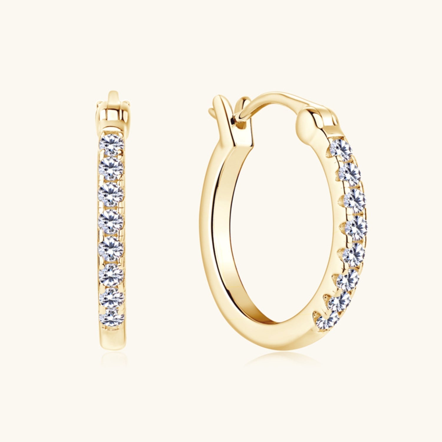 Moissanite Huggie Hoop Earrings - - Claude Jewelry Moissanite - Shop claudejewelry.com