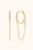 Moissanite Huggie Loop Chain Earrings - 18k Gold Vermeil- Claude Jewelry Moissanite - Shop claudejewelry.com