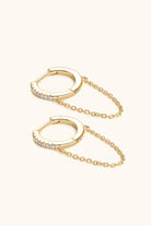 Moissanite Huggie Loop Chain Earrings - - Claude Jewelry Moissanite - Shop claudejewelry.com