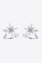 Moissanite Layered Star Rhodium Vermeil Earrings - Rhodium Vermeil- Claude Jewelry Moissanite - Shop claudejewelry.com