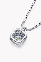 Moissanite Lifted Stone Pendant Necklace - Platinum Vermeil- Claude Jewelry Moissanite - Shop claudejewelry.com