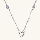 Moissanite Looped Heart Necklace - 925 Sterling Silver- Claude Jewelry Moissanite - Shop claudejewelry.com