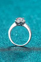 Moissanite Pave Halo Ring - - Claude Jewelry Moissanite - Shop claudejewelry.com