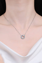 Moissanite Pave Ring Pendant Necklace - Rhodium Vermeil- Claude Jewelry Moissanite - Shop claudejewelry.com