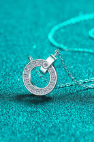 Moissanite Pave Ring Pendant Necklace - Rhodium Vermeil- Claude Jewelry Moissanite - Shop claudejewelry.com