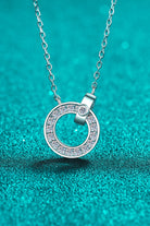 Moissanite Pave Ring Pendant Necklace - Rhodium Vermeil- Claude Jewelry Moissanite - Shop claudejewelry.com