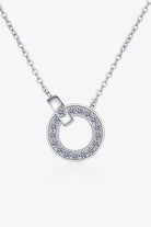 Moissanite Pave Ring Pendant Necklace - Rhodium Vermeil- Claude Jewelry Moissanite - Shop claudejewelry.com