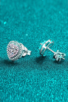 Moissanite Pink Heart-Shaped Stud Earrings - Rhodium Vermeil- Claude Jewelry Moissanite - Shop claudejewelry.com