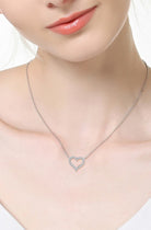 Moissanite Platinum Vermeil Heart Necklace - Platinum Vermeil- Claude Jewelry Moissanite - Shop claudejewelry.com