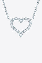 Moissanite Platinum Vermeil Heart Necklace - Platinum Vermeil- Claude Jewelry Moissanite - Shop claudejewelry.com