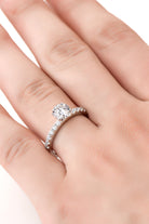 Moissanite Platinum Vermeil Side Stone Ring - - Claude Jewelry Moissanite - Shop claudejewelry.com