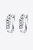 Moissanite Rhodium Vermeil Pave Hook Earrings - Rhodium Vermeil- Claude Jewelry Moissanite - Shop claudejewelry.com