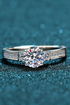 Moissanite Rhodium Vermeil Pave Ring - - Claude Jewelry Moissanite - Shop claudejewelry.com