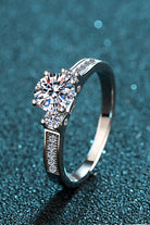 Moissanite Rhodium Vermeil Pave Ring - - Claude Jewelry Moissanite - Shop claudejewelry.com