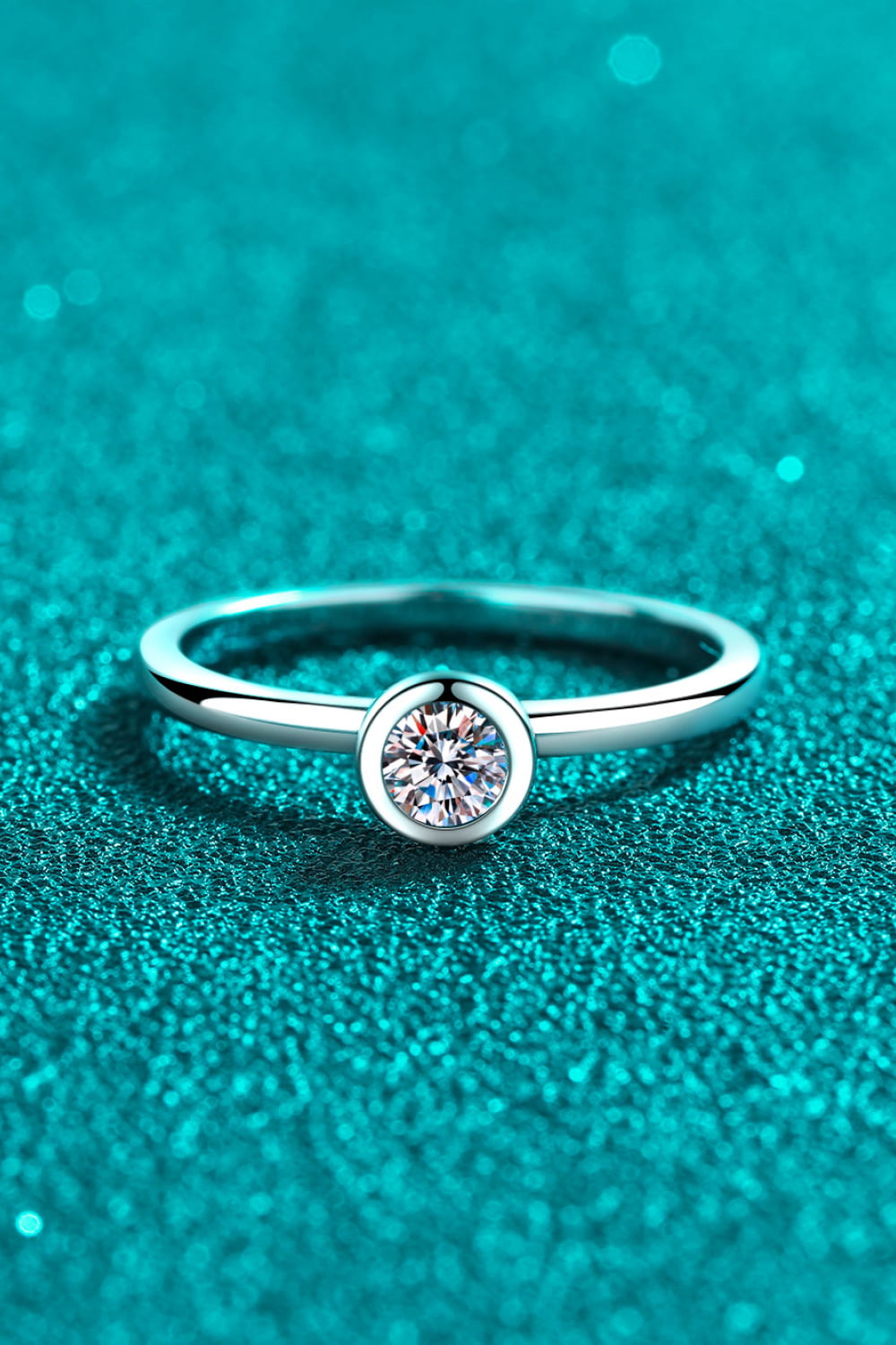 Moissanite Rhodium Vermeil Solitaire Ring - - Claude Jewelry Moissanite - Shop claudejewelry.com