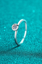 Moissanite Rhodium Vermeil Solitaire Ring - - Claude Jewelry Moissanite - Shop claudejewelry.com