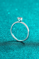 Moissanite Rhodium Vermeil Solitaire Ring - - Claude Jewelry Moissanite - Shop claudejewelry.com