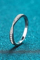 Moissanite Rhodium Vermeil X-Cross Band Ring - - Claude Jewelry Moissanite - Shop claudejewelry.com