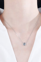 Moissanite Round Pendant Chain Necklace - Rhodium Vermeil- Claude Jewelry Moissanite - Shop claudejewelry.com