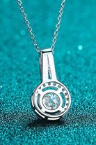 Moissanite Round Pendant Chain Necklace - Rhodium Vermeil- Claude Jewelry Moissanite - Shop claudejewelry.com