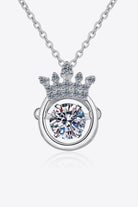 Moissanite Royalty Crown Set Necklace - Rhodium Vermeil- Claude Jewelry Moissanite - Shop claudejewelry.com