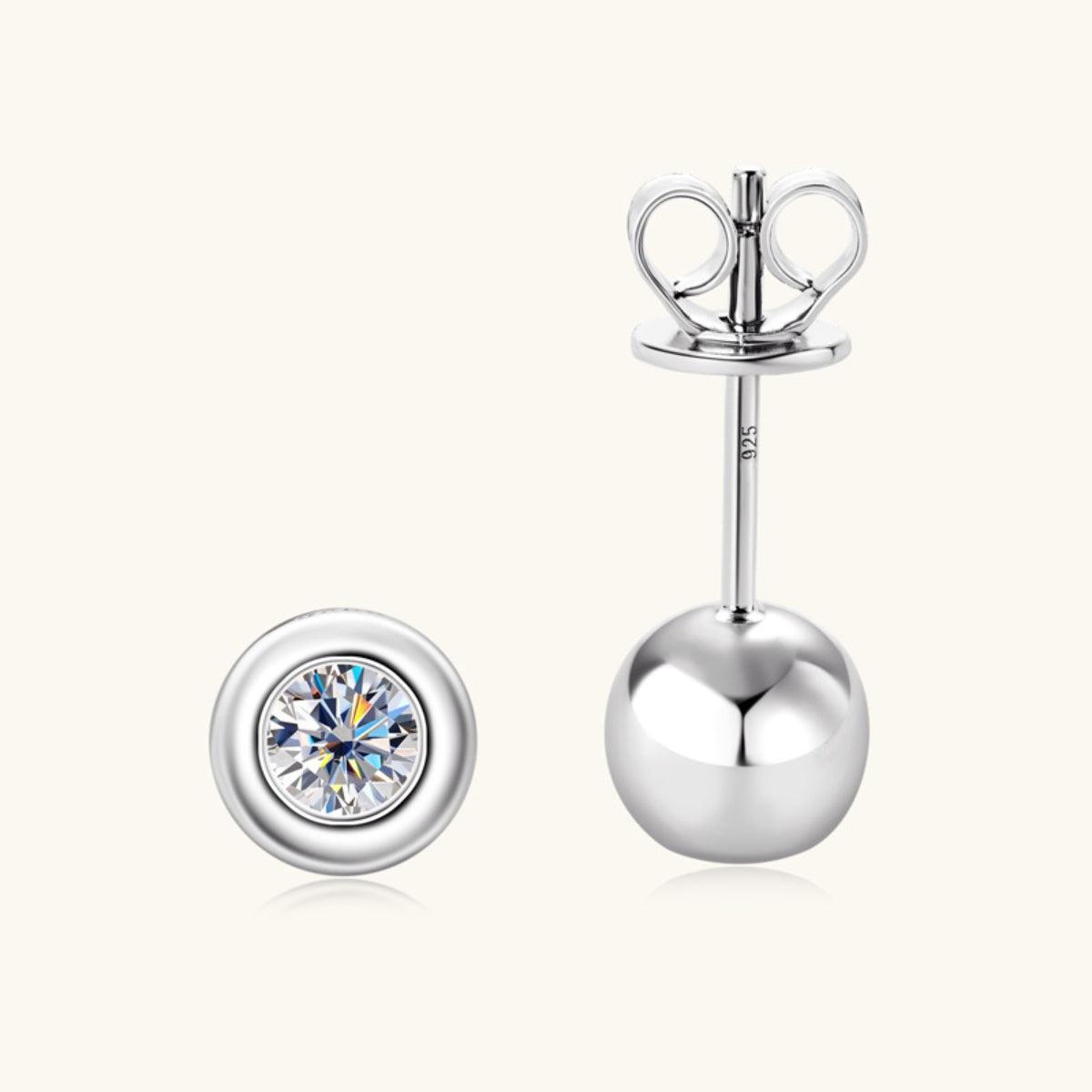 Moissanite Sphere Stud Earrings - - Claude Jewelry Moissanite - Shop claudejewelry.com