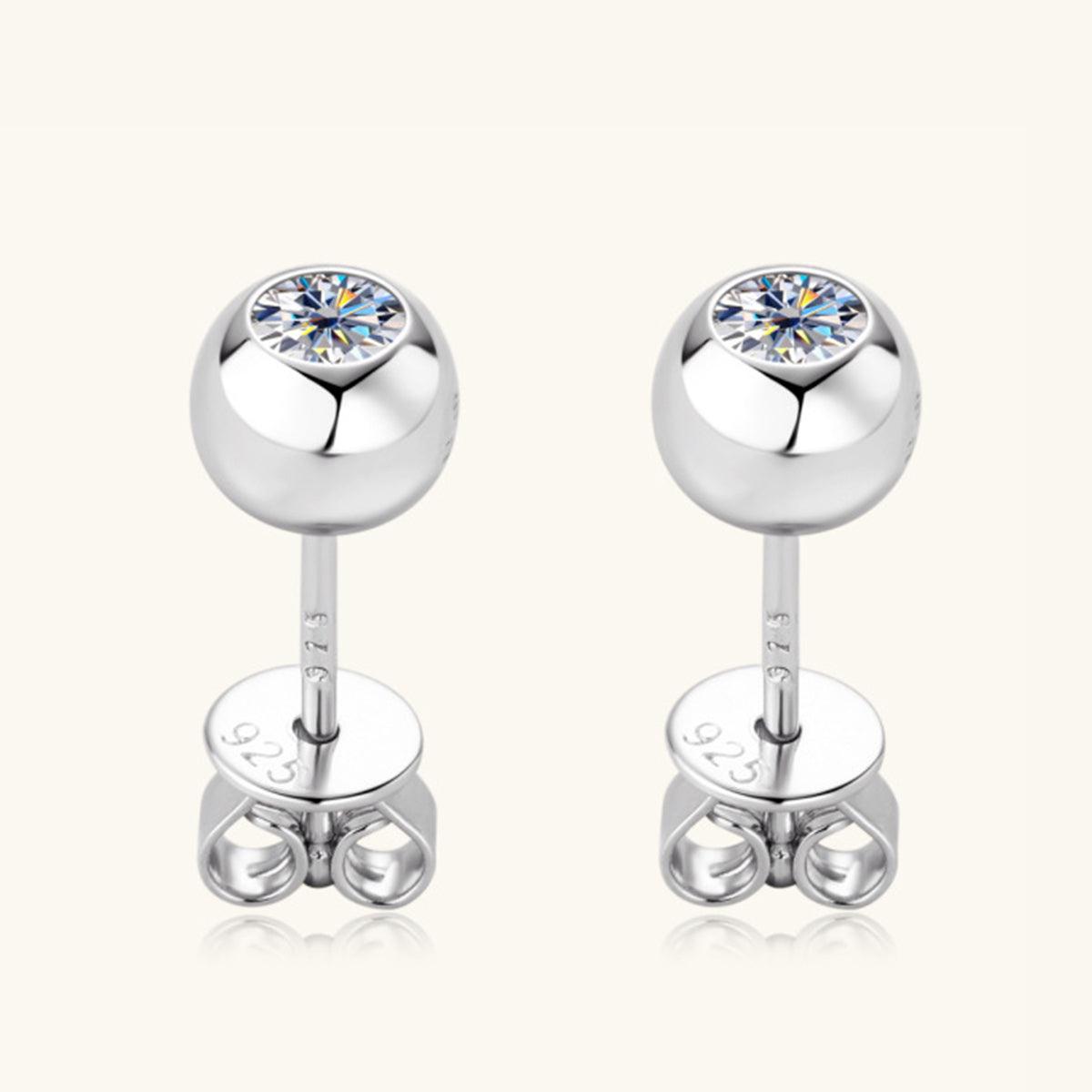 Moissanite Sphere Stud Earrings - - Claude Jewelry Moissanite - Shop claudejewelry.com