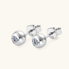 Moissanite Sphere Stud Earrings - 925 Sterling Silver- Claude Jewelry Moissanite - Shop claudejewelry.com