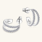 Moissanite Split C-Hoop Earrings - - Claude Jewelry Moissanite - Shop claudejewelry.com