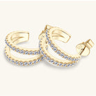 Moissanite Split C-Hoop Earrings - - Claude Jewelry Moissanite - Shop claudejewelry.com