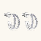 Moissanite Split C-Hoop Earrings - - Claude Jewelry Moissanite - Shop claudejewelry.com