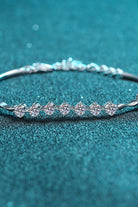 Moissanite Squares 925 Sterling Silver Bracelet - Rhodium Vermeil- Claude Jewelry Moissanite - Shop claudejewelry.com