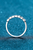 Moissanite Squares Rhodium Vermeil Half-Eternity Ring - - Claude Jewelry Moissanite - Shop claudejewelry.com