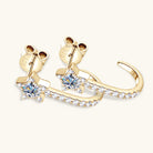 Moissanite Star Hook Earrings - - Claude Jewelry Moissanite - Shop claudejewelry.com