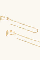 Moissanite Star & Moon Threader Earrings - 18k Gold Vermeil- Claude Jewelry Moissanite - Shop claudejewelry.com