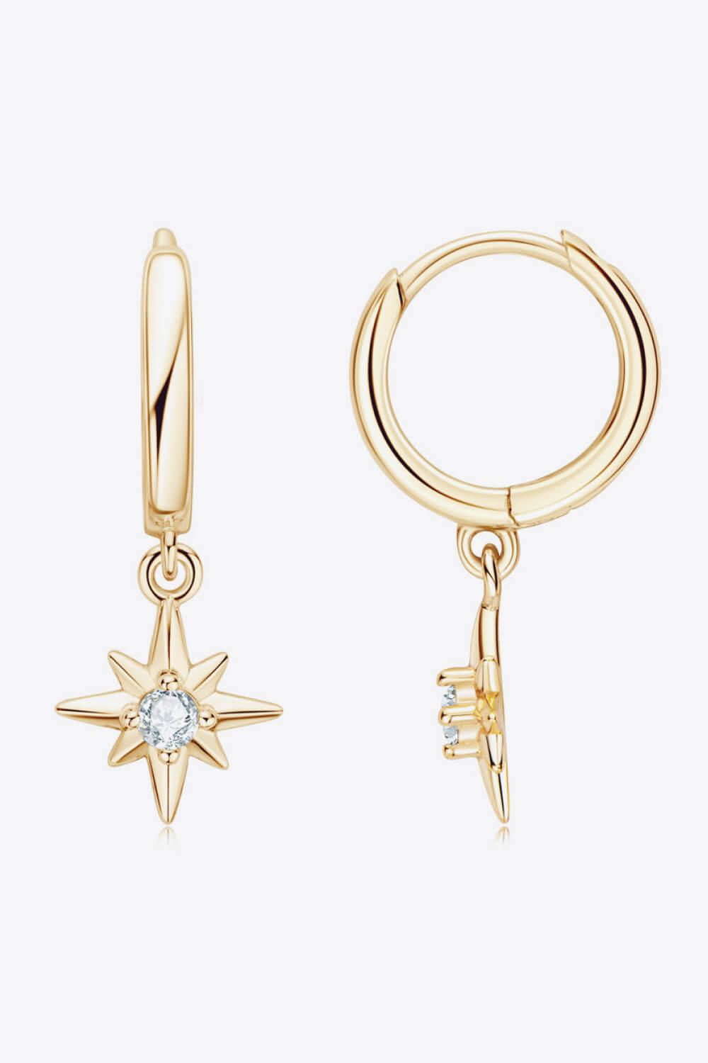 Moissanite Star Rock Drop Earrings - 18k Gold Vermeil- Claude Jewelry Moissanite - Shop claudejewelry.com