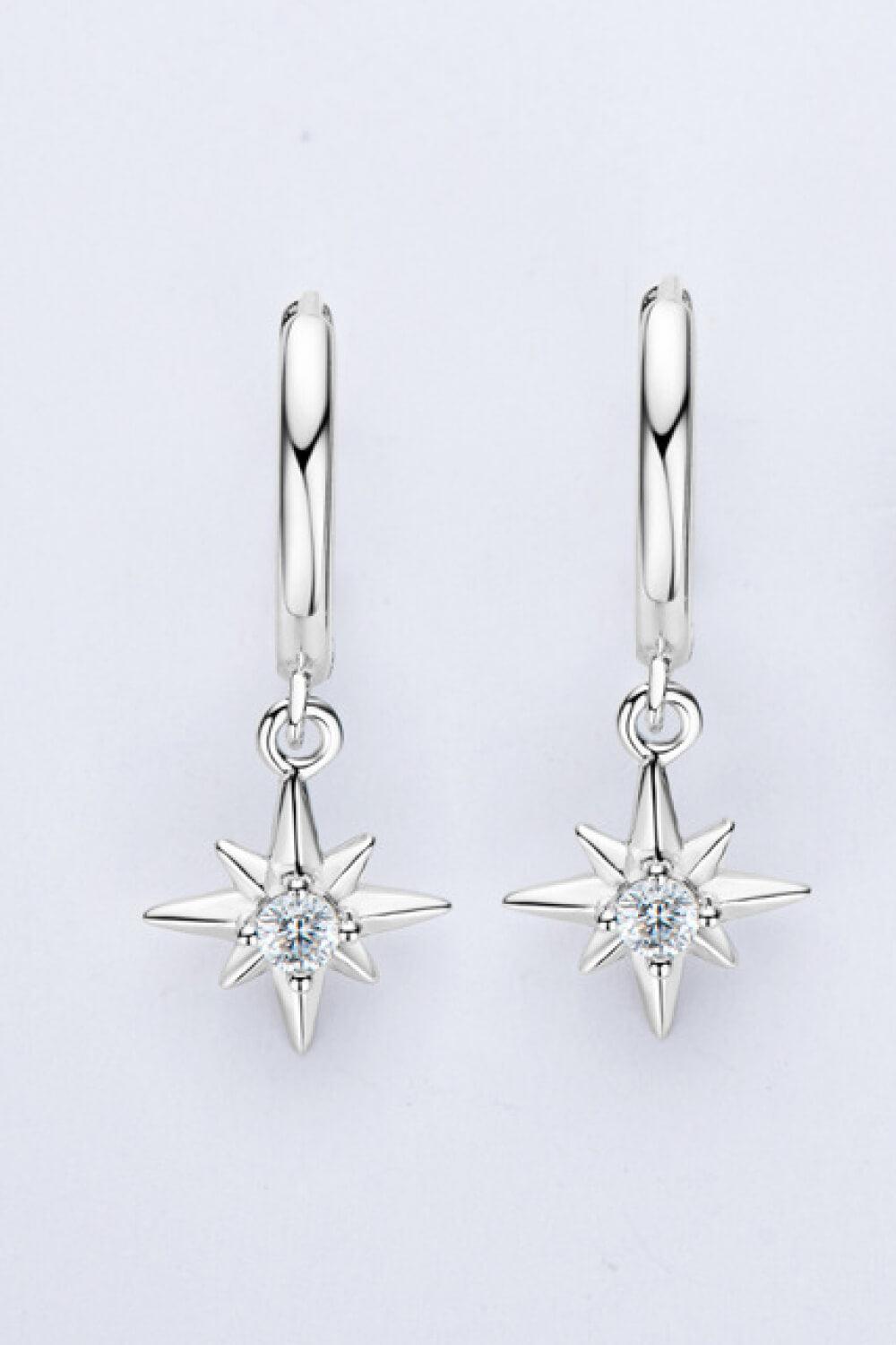 Moissanite Star Rock Drop Earrings - - Claude Jewelry Moissanite - Shop claudejewelry.com