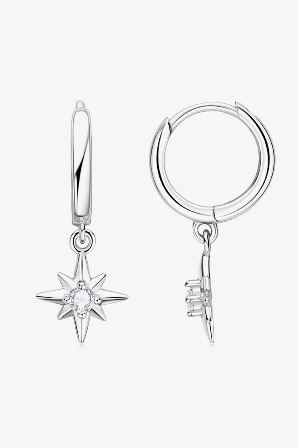 Moissanite Star Rock Drop Earrings - Platinum Vermeil- Claude Jewelry Moissanite - Shop claudejewelry.com