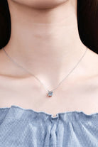 Moissanite Stone 925 Sterling Silver Necklace - Rhodium Vermeil- Claude Jewelry Moissanite - Shop claudejewelry.com