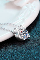 Moissanite Stone 925 Sterling Silver Necklace - Rhodium Vermeil- Claude Jewelry Moissanite - Shop claudejewelry.com