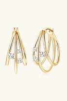 Moissanite Stone Layered Hoop Earrings - 18k Gold Vermeil- Claude Jewelry Moissanite - Shop claudejewelry.com