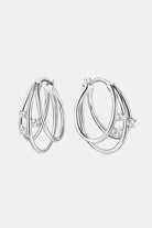 Moissanite Stone Layered Hoop Earrings - - Claude Jewelry Moissanite - Shop claudejewelry.com