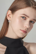 Moissanite Stone Layered Hoop Earrings - - Claude Jewelry Moissanite - Shop claudejewelry.com