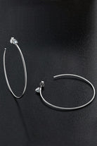 Moissanite Stud Large Hoop Earrings - - Claude Jewelry Moissanite - Shop claudejewelry.com