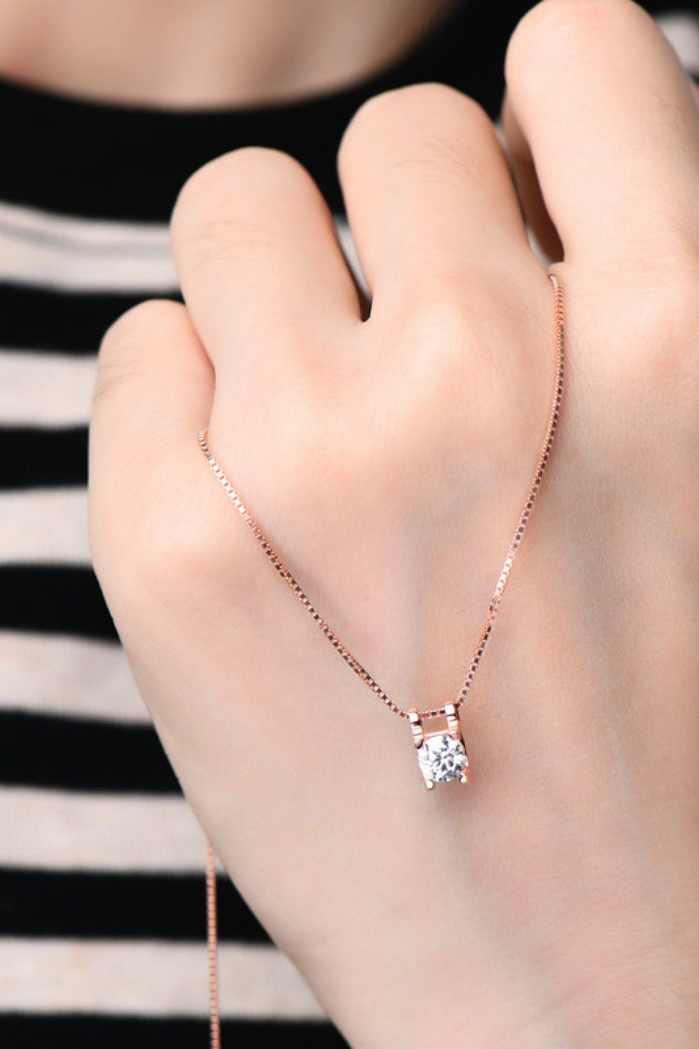 Moissanite Suspended Stone Pendant Necklace - - Claude Jewelry Moissanite - Shop claudejewelry.com