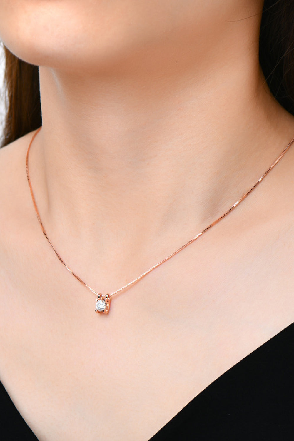 Moissanite Suspended Stone Pendant Necklace - - Claude Jewelry Moissanite - Shop claudejewelry.com