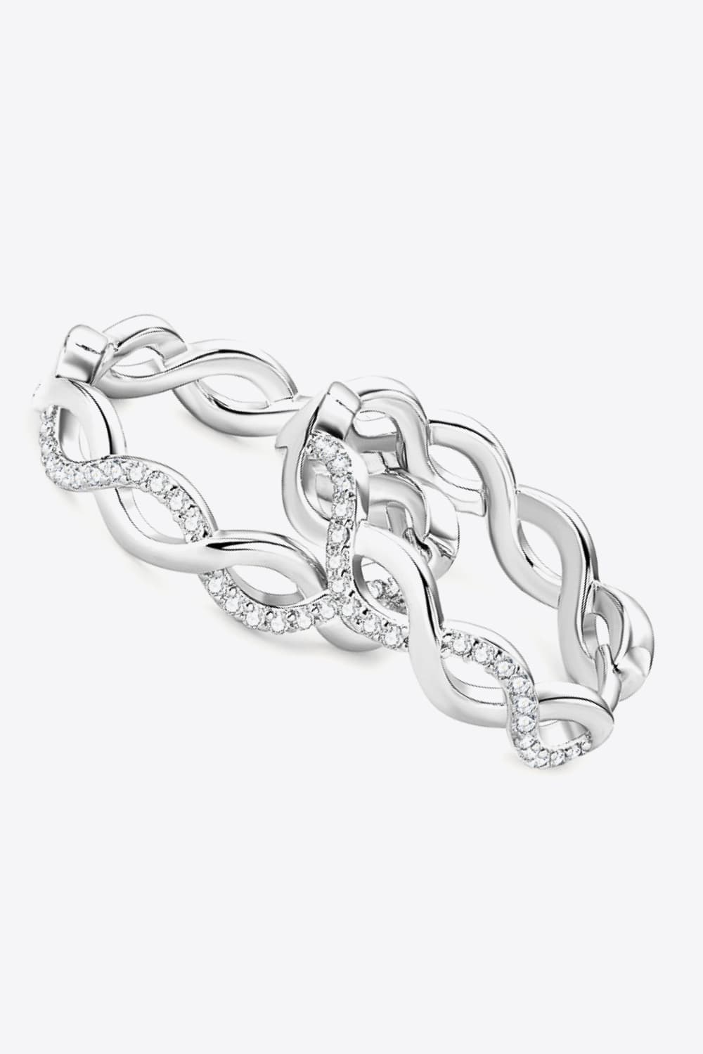 Moissanite Swirling Hoop Earrings - - Claude Jewelry Moissanite - Shop claudejewelry.com