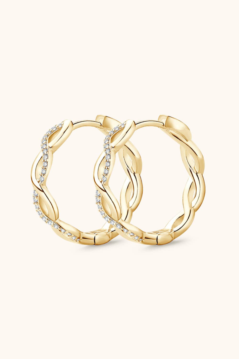 Moissanite Swirling Hoop Earrings - - Claude Jewelry Moissanite - Shop claudejewelry.com